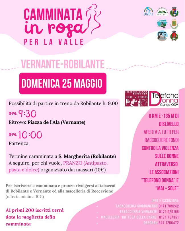 camminata in rosa per la valle